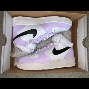 Youth Custom Nike Air Force 1s - Light Purple